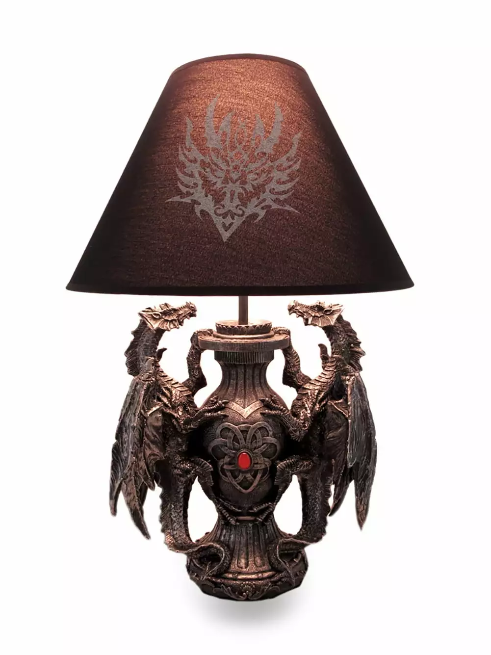 Zeckos Gothic Guardians Light Medieval Dragons Table Lamp Bedroom Living Room