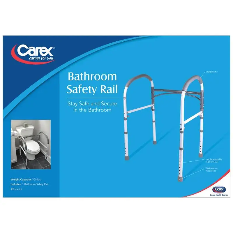 Carex Health Brands White Toilet Safety Bar Aluminum 33 H X 23.25 L
