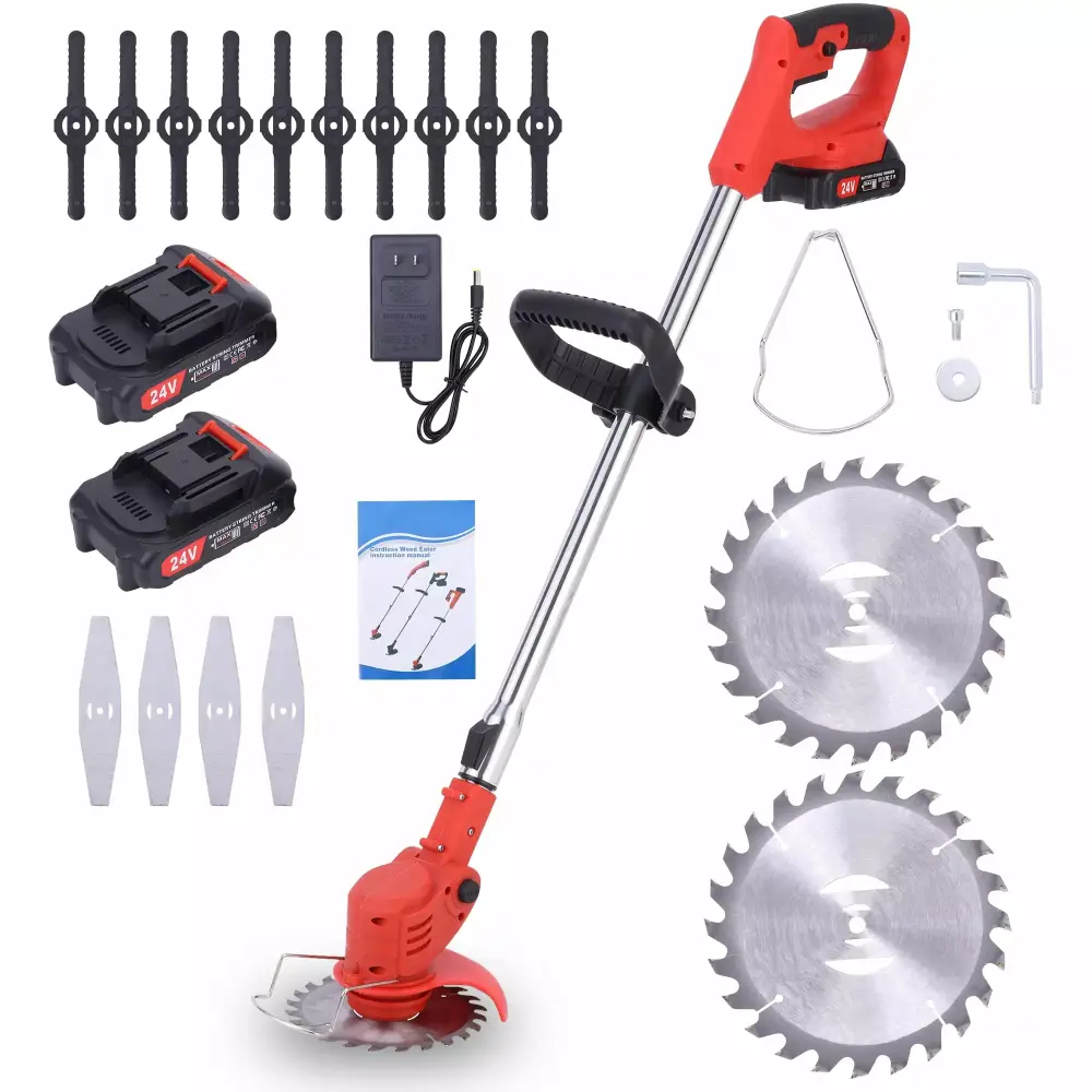 24V Grass Edger Lawn Tool Electric Weed Eater Featherweight Grass Trimmer Home Garden