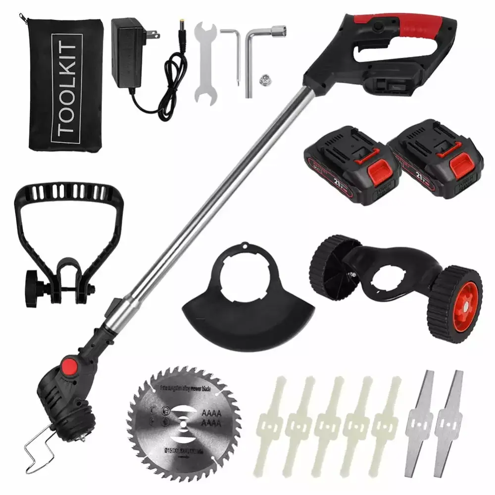 Cordless Electric 21V Grass String Trimmer 2 Batteries and Charger Included