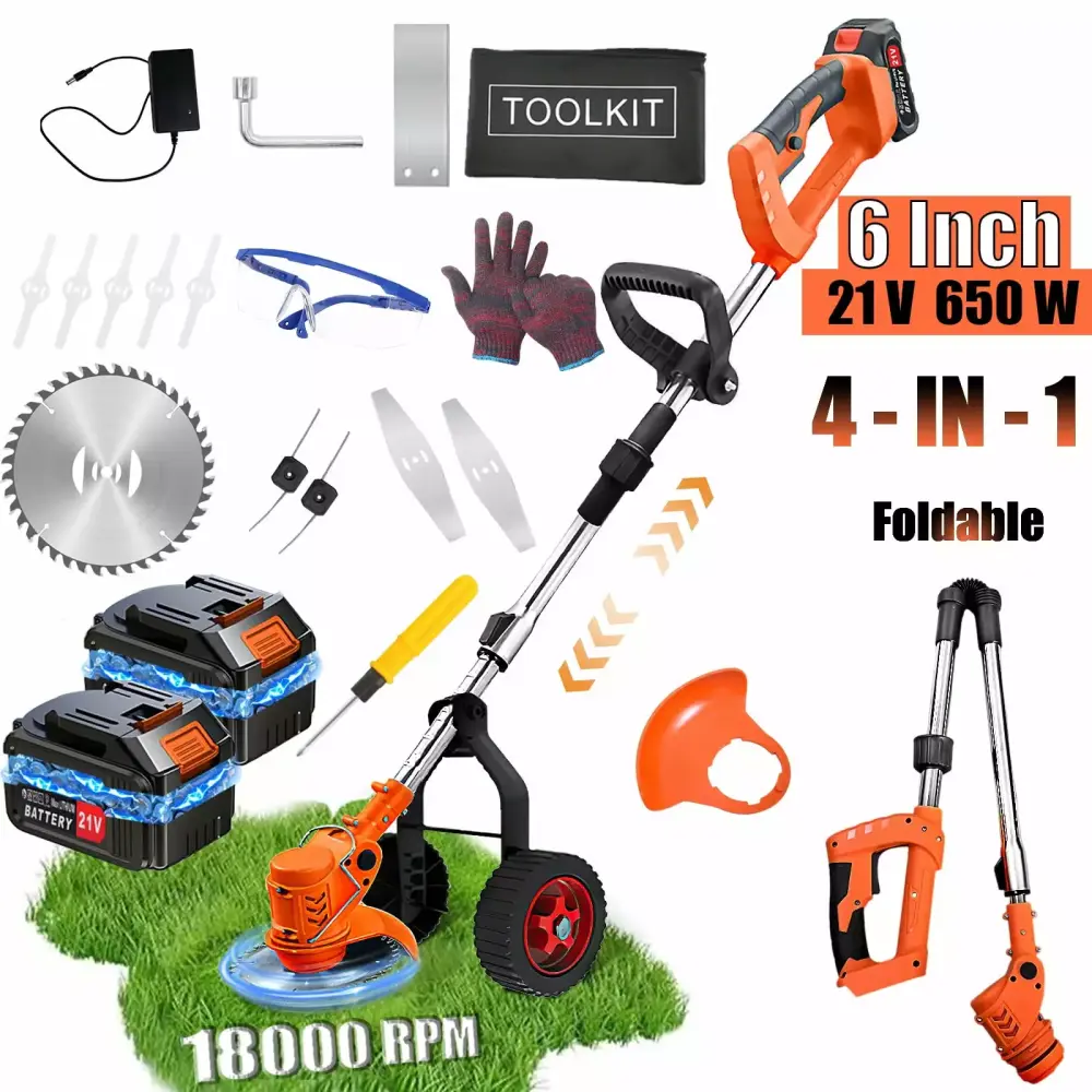 Electric Weed Eater String Trimmer 4--1 Cordless Gas Weed Trimmer Lawn Edger and 2000mAh Battery