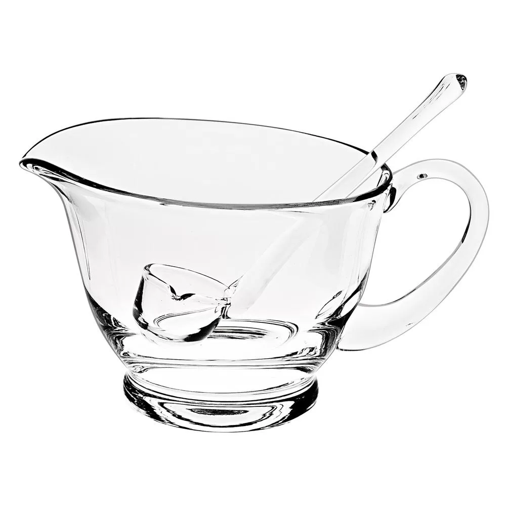 Badash Crystal Gravy Boat Ladle Elegant Serving Dish Sauces
