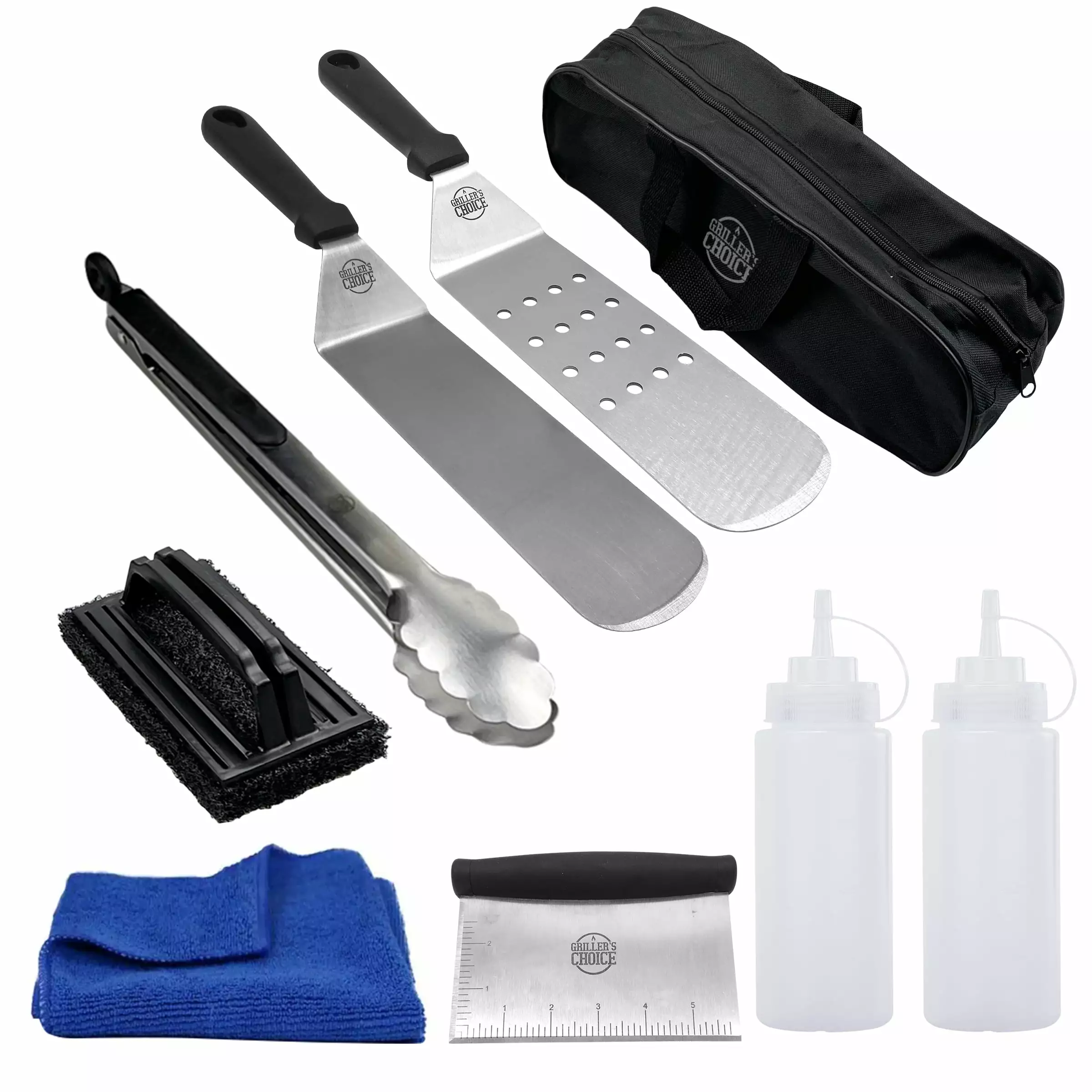 Grillers Choice 8 PC Griddle Accessories Set Heavy Duty Stainless Steel