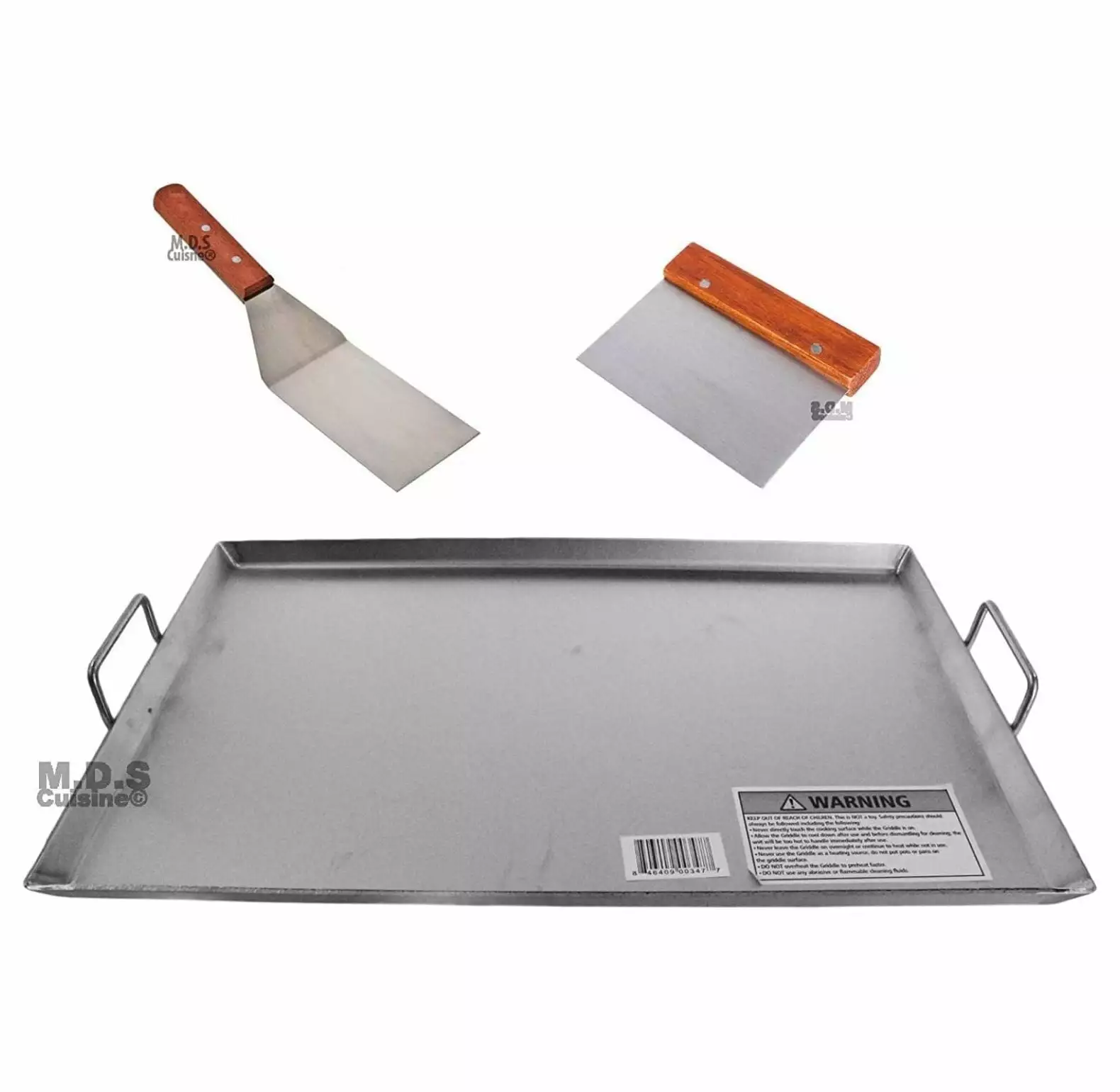 Stainless Steel Griddle Flat Top Grill Plancha Chef Pro Heavy Duty 19.5x13 Inch Cooking Comal Mausahen