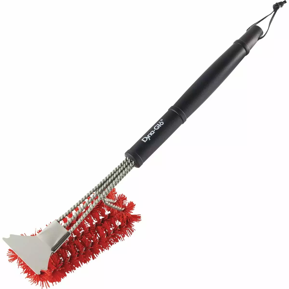 Dyna Glo 18 Inch Nylon Bristles Wired Grill Cleaning Brush Scraper Dyna-Glo