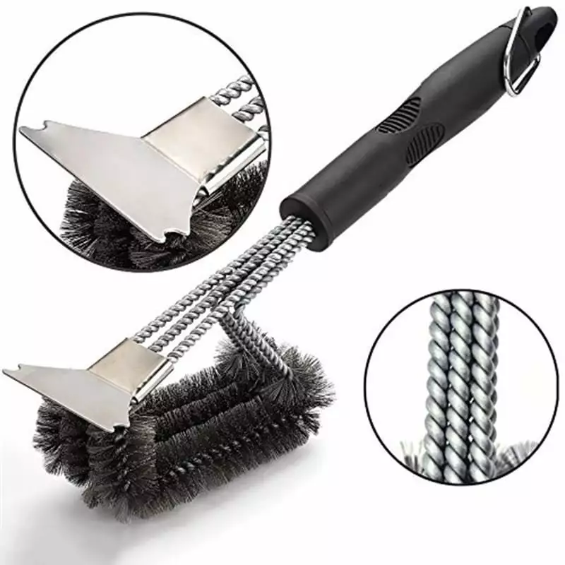 LEMIN 4 1 Barbecue Brush Scraper and Long Handle Stainless Steel Bristles Gas and Charcoal Grill Cleaning
