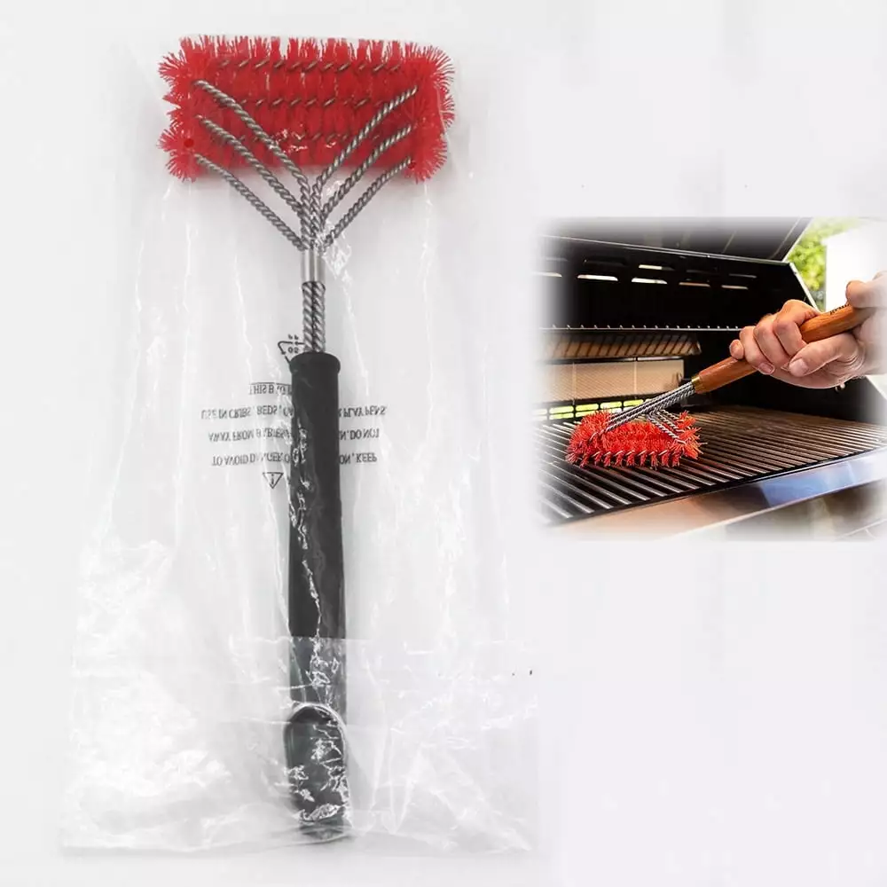 LNGOOR Nylon Grill Brush - Bristle Free Alternative Nylon Cold Scrub Technology