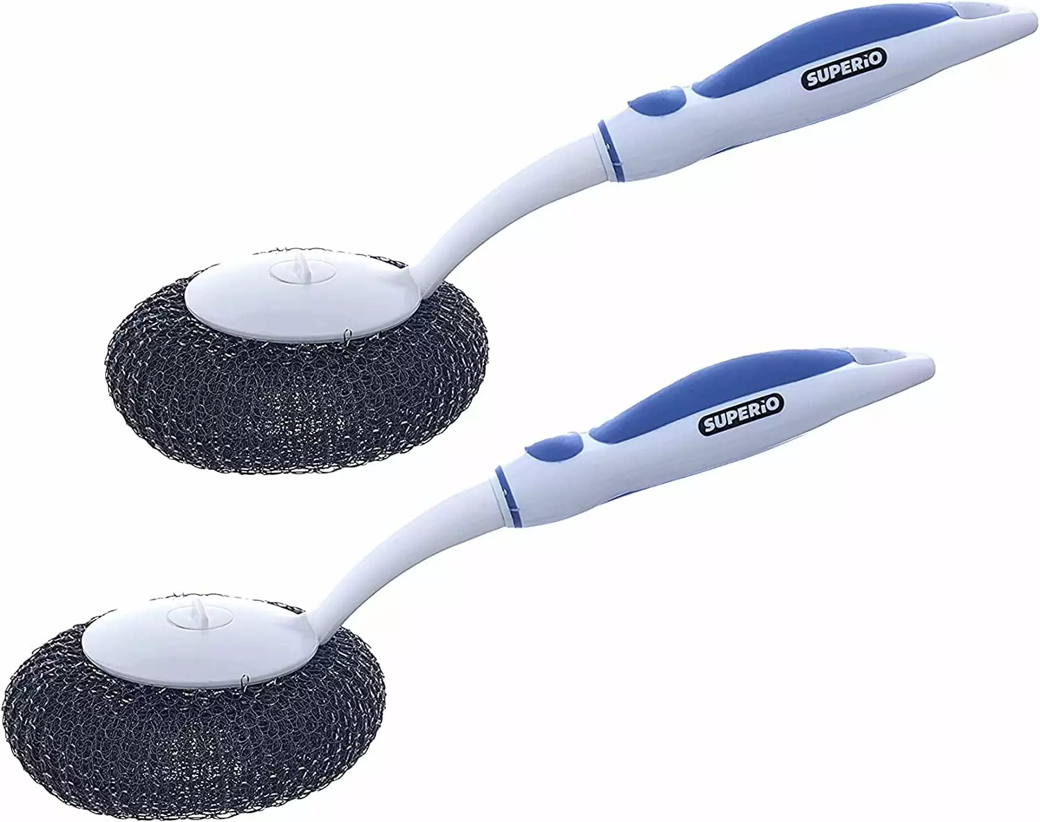 Superio Grill Brush 2 Pack Stainless Steel Scourer Barbecue Frying Pan Pot