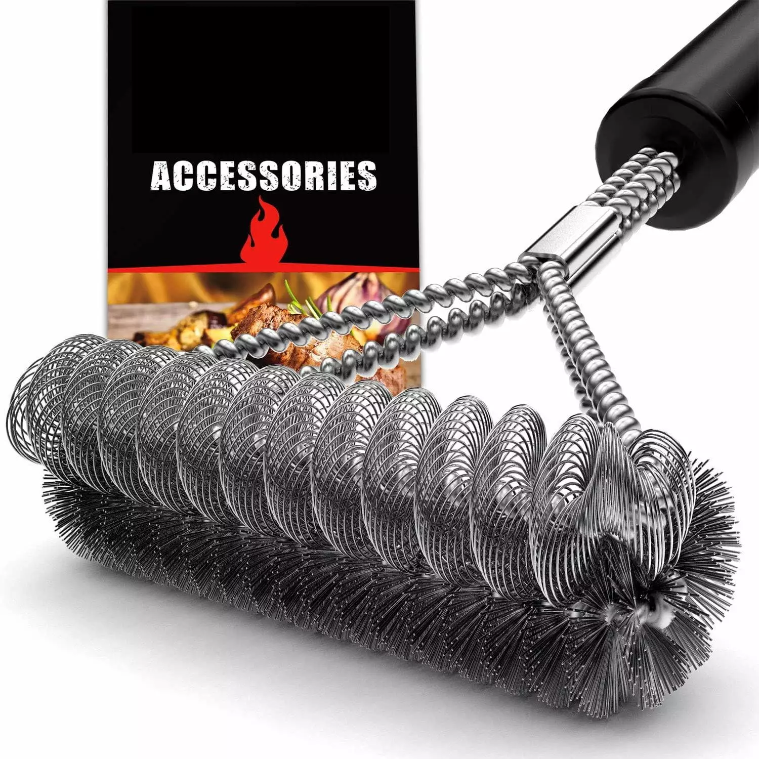 Bristle Free & Wire Combined BBQ Grill Brush 18 Inch Handle unbrand