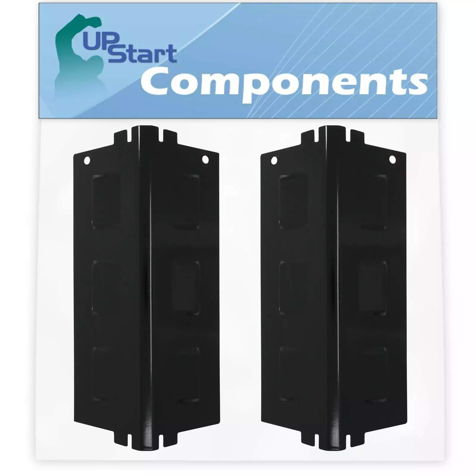 2-Pack BBQ Grill Heat Shield Plate Tent Replacement Parts Kenmore 463351605 - Porcelain Steel Flame Tamer UpStart Components