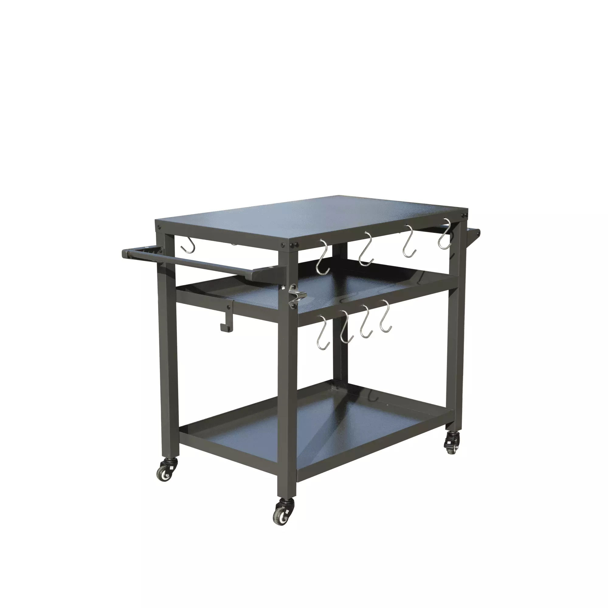 3-Shelf Outdoor Grill Table Wheels Stainless Steel Tabletop Blackstone Griddle Pizza Oven and BBQ Prep CoSoTower