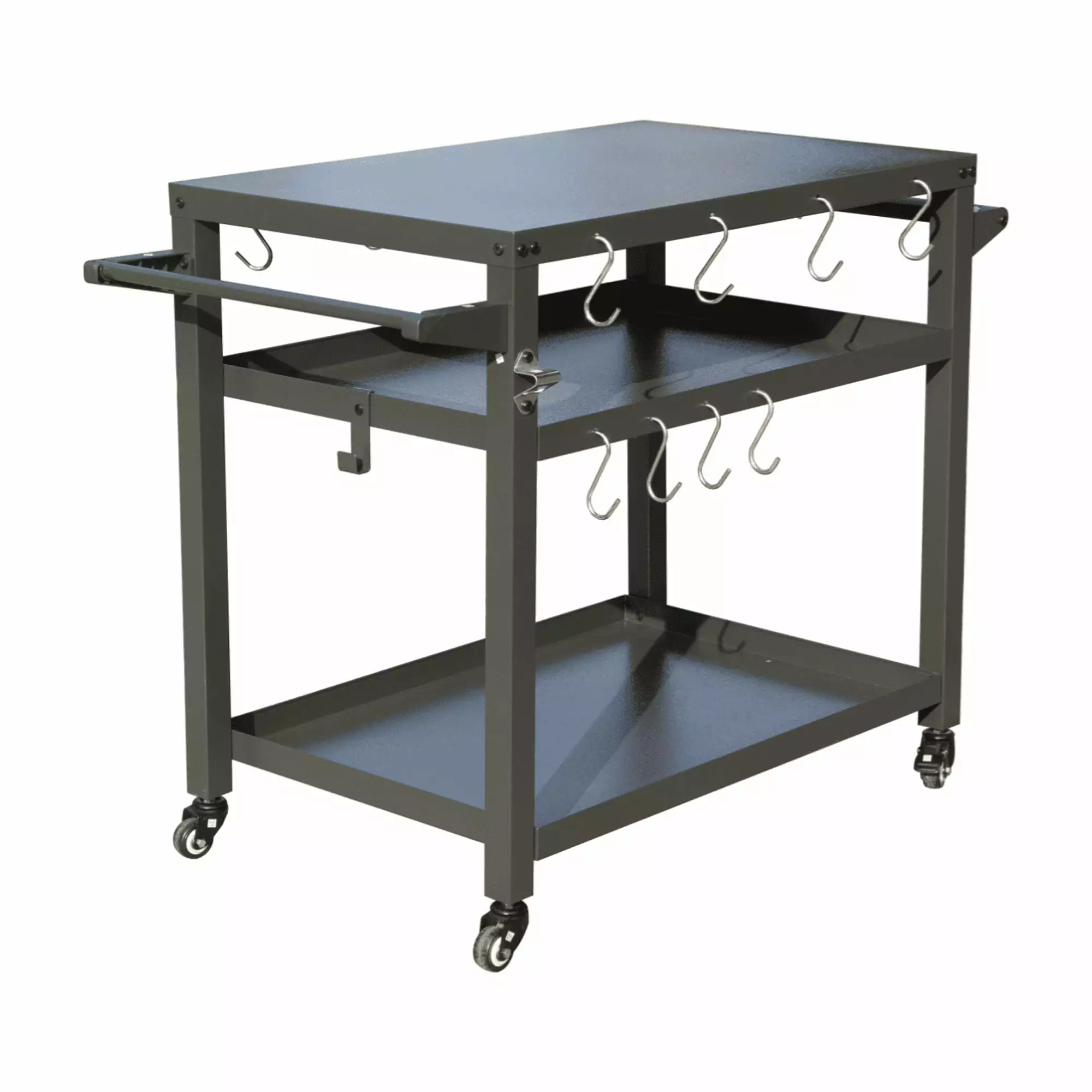 3-Shelf Outdoor Grill Table Wheels Pizza Oven Table and Food Prep Table Blackstone Table Propane Tank Hook ANCEL