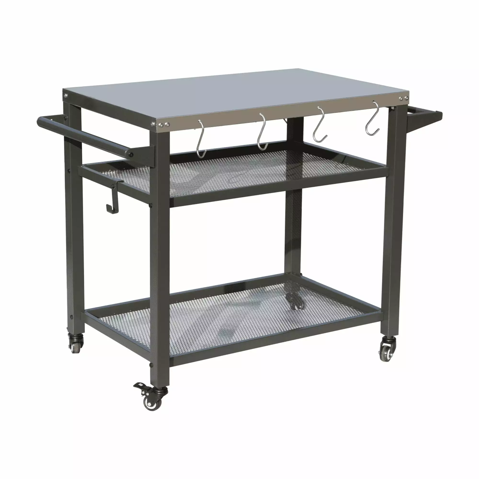 3-Shelf Outdoor Grill Table Wheels Pizza Oven and Food Prep Table Blackstone Table Stainless Steel Tabletop ANCEL