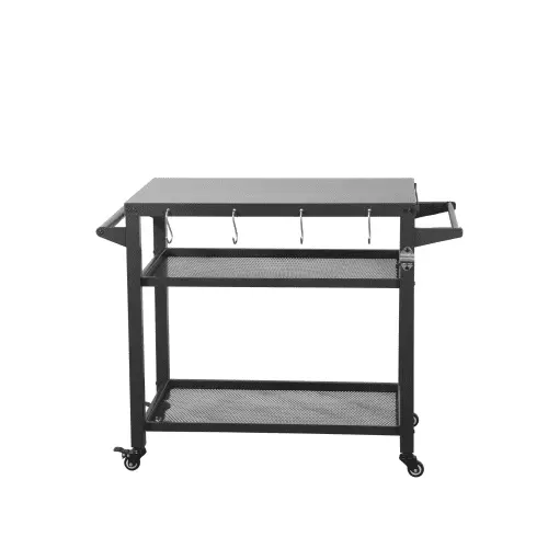 3-Shelf Outdoor Grill Table Wheels Pizza Oven Table and Food Prep Table Blackstone Table Propane Tank Hook linlingliu