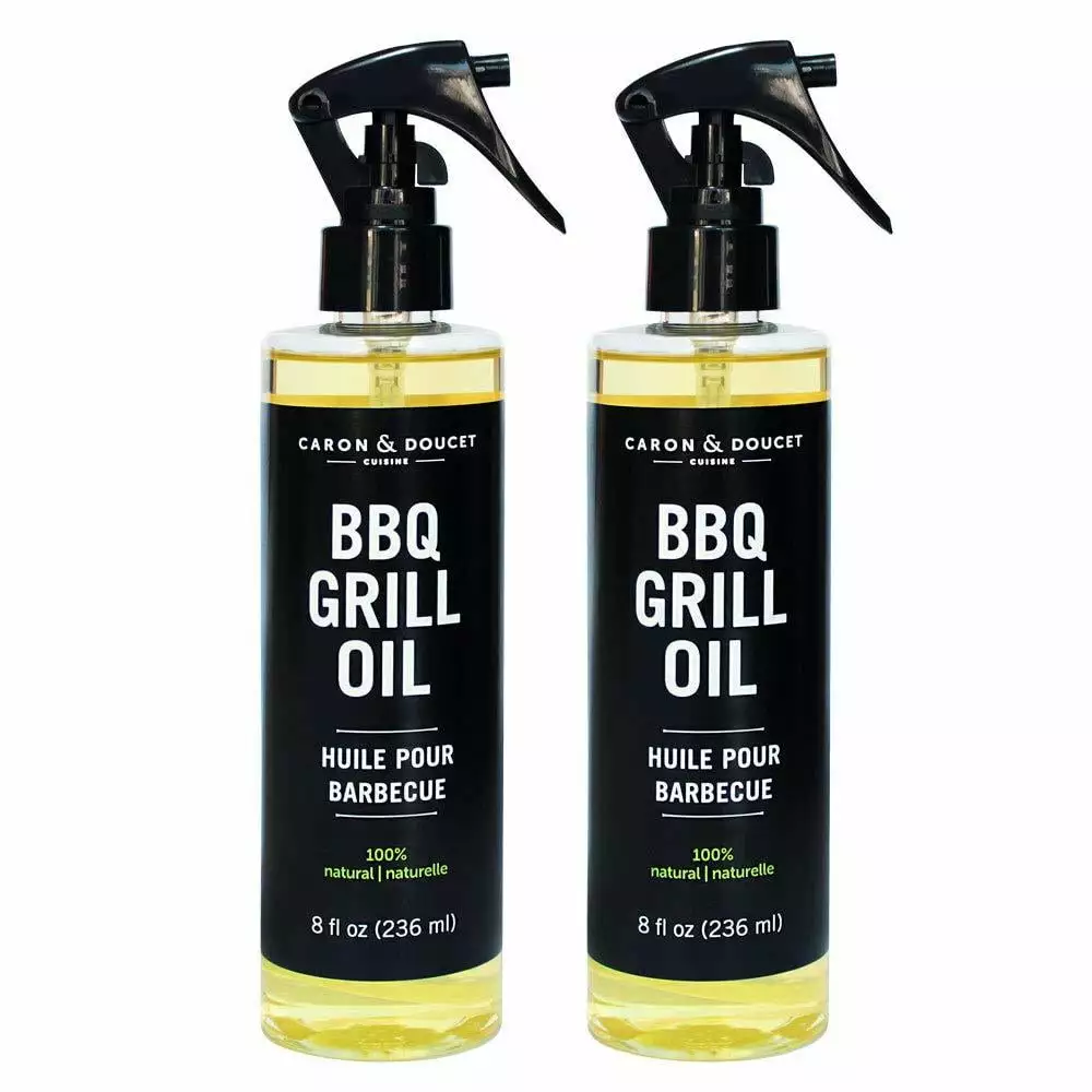 CARON & DOUCET BBQ Grill Cleaner Oil 100% Plant-Based Vegan Cleaning Grills Grates 2X 8oz