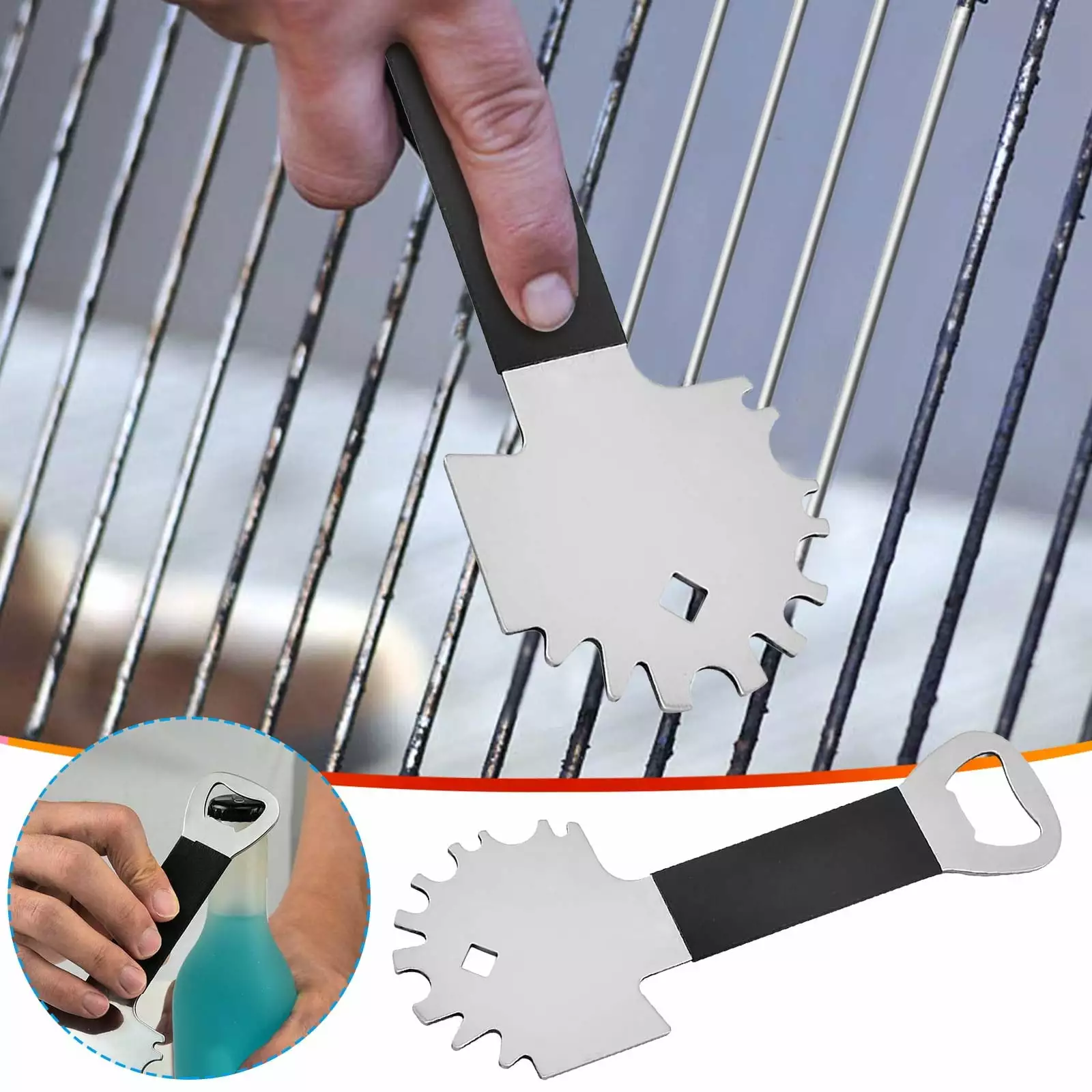 Lmueinov Travel-friendly Cleaning Tool Grill Pan Oven Built- Bottle Opener
