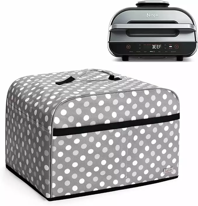 Luxja Dust Cover Ninja Foodi Intelligent XL Grill FG551 Accessories Storage Pockets Polka Dots