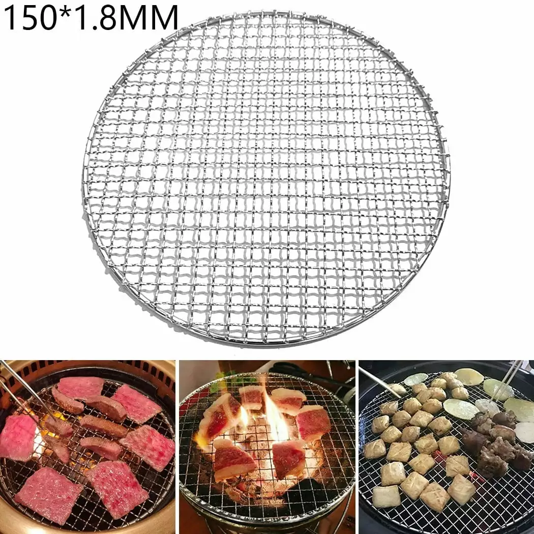 Ana Round Barbecue Grill Mesh Wire Net Stainless Steel Racks Grid Grate Picnic