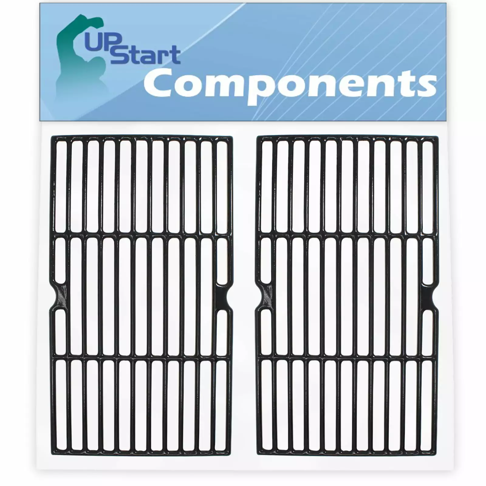 2-Pack Cast Iron BBQ Grill Cooking Grates Replacement Kenmore 415-16115 Synergistic Barbeque 16 3/4 Inch UpStart Components