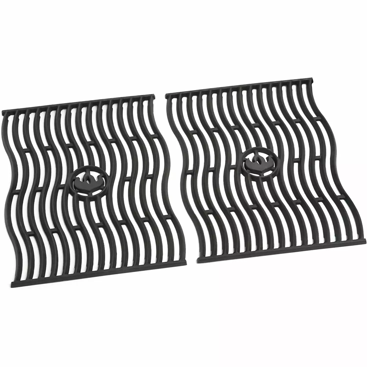 Zotrsuw S83005 Replacement Porcelainized Nonstick Cast Iron Waved Cooking Grids Prestige 500 Series Grills - Black Set 2