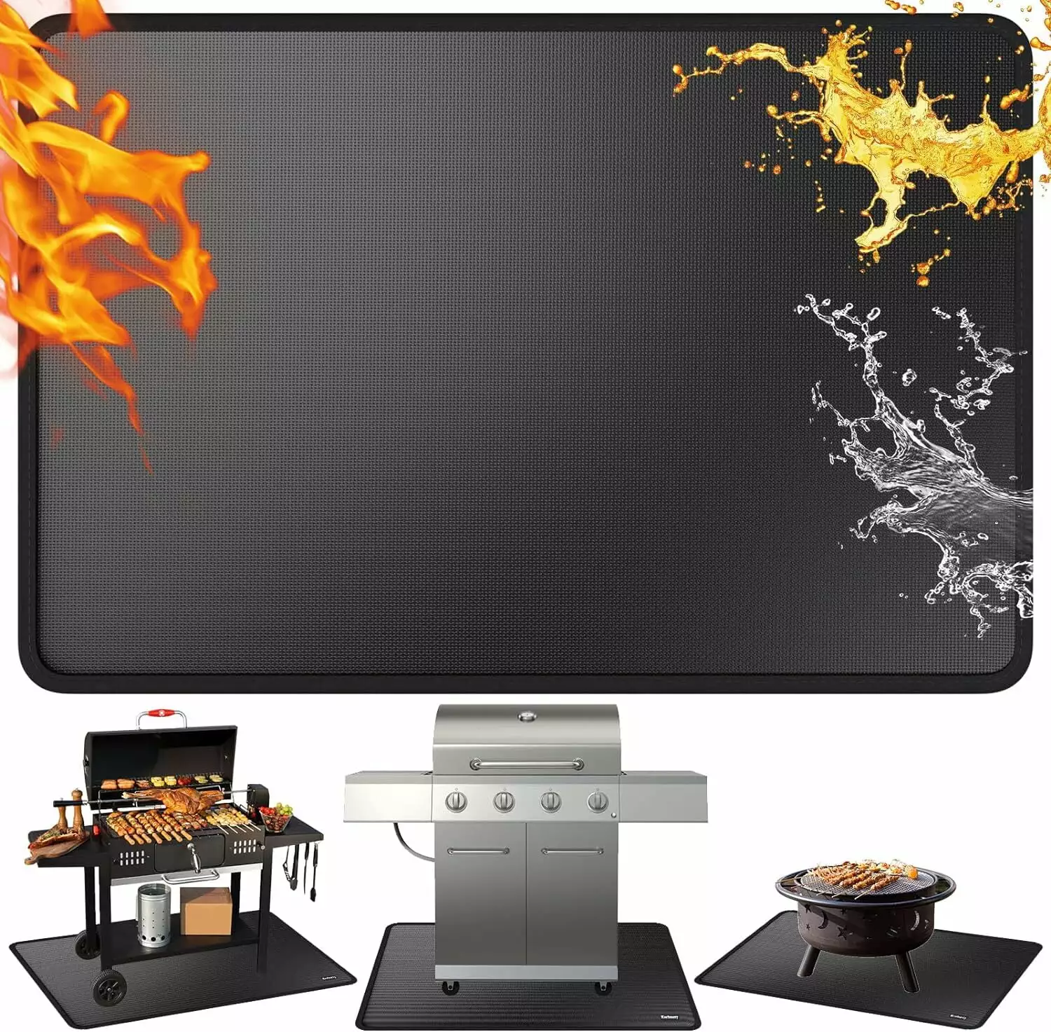 60x42 Inch Fireproof Grill Mats Outdoor Charcoal Gas Grills and Smokers ANUNU