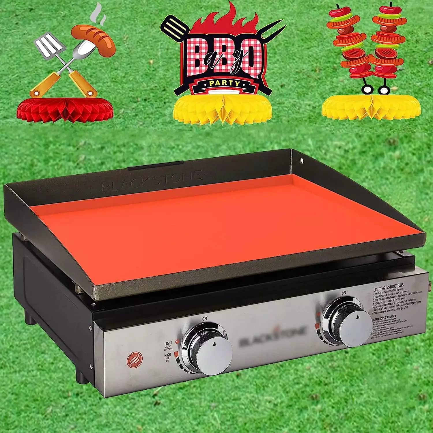 22 Silicone Mat Blackstone Griddle Top Heavy Duty Non Stick Reusable Food Grade Protective Cover Prevents Dirt Rust Generic