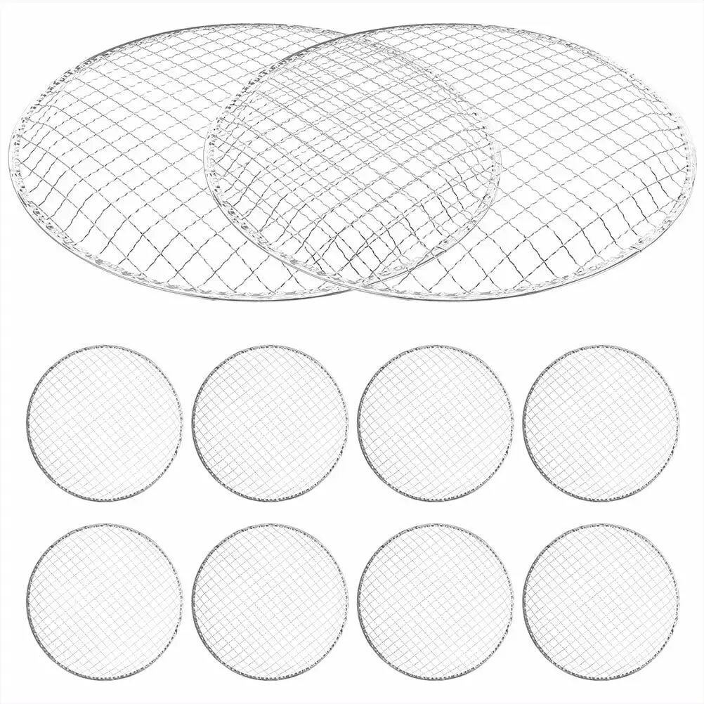 10Pcs Grill Mesh Camping Grill Net BBQ Grate Round Cooking Mat Homemaxs