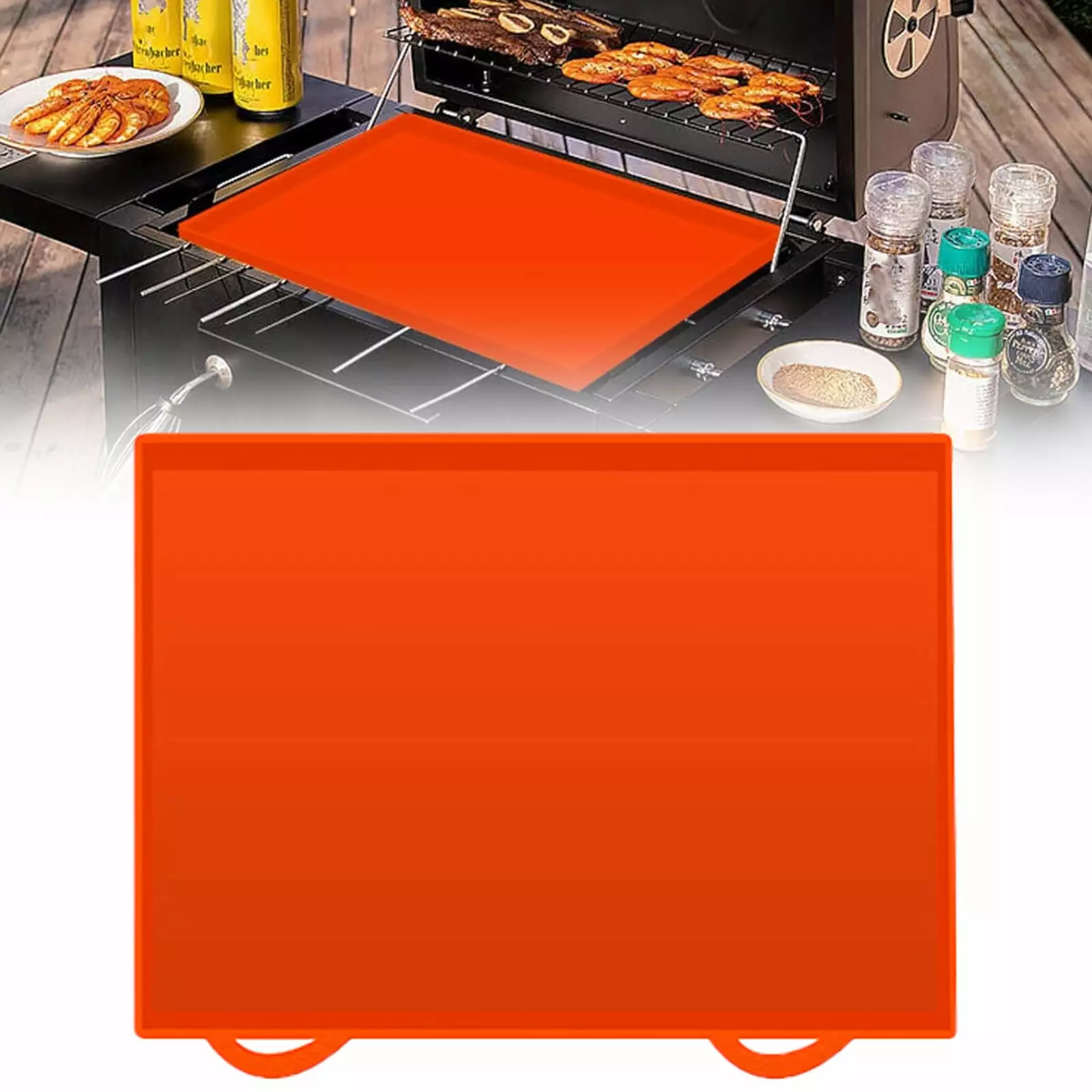 TITOUMI Silicone Griddle Mat - Orange 22-Inch Handle Style Blackstone Oven