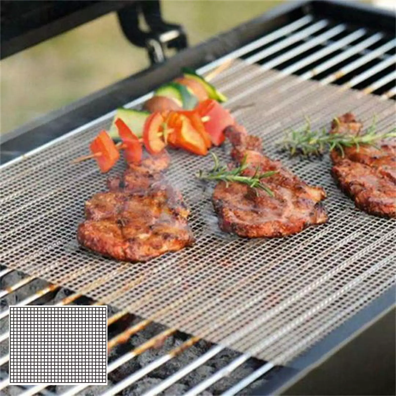 Vaidhai BBQ Mesh Mat Non-Stick Grill Mesh Mat Outdoor Cooking