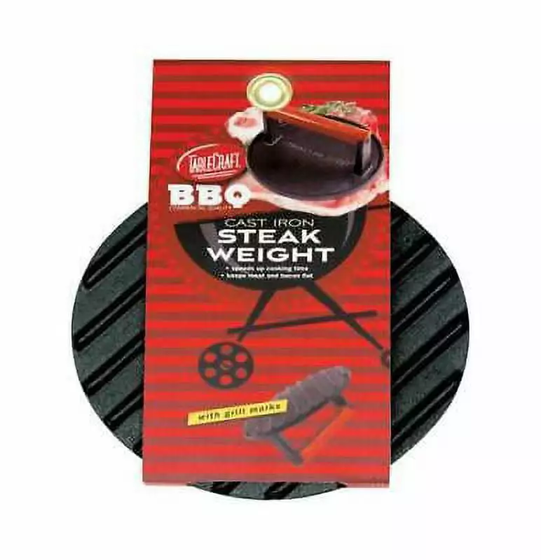 Tablecraft BBQ Gray Cast Iron Steak Weight Handle Grilling TableCraft Products