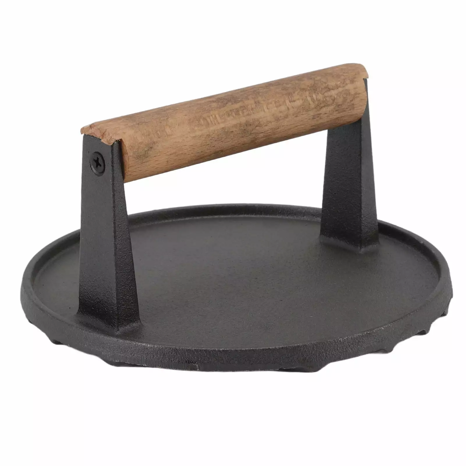 Cast Iron Grill Press Round Heavy Duty 3 lbs Prevent Scalding Burger Press Handle anhuimixuechacanyinguanli