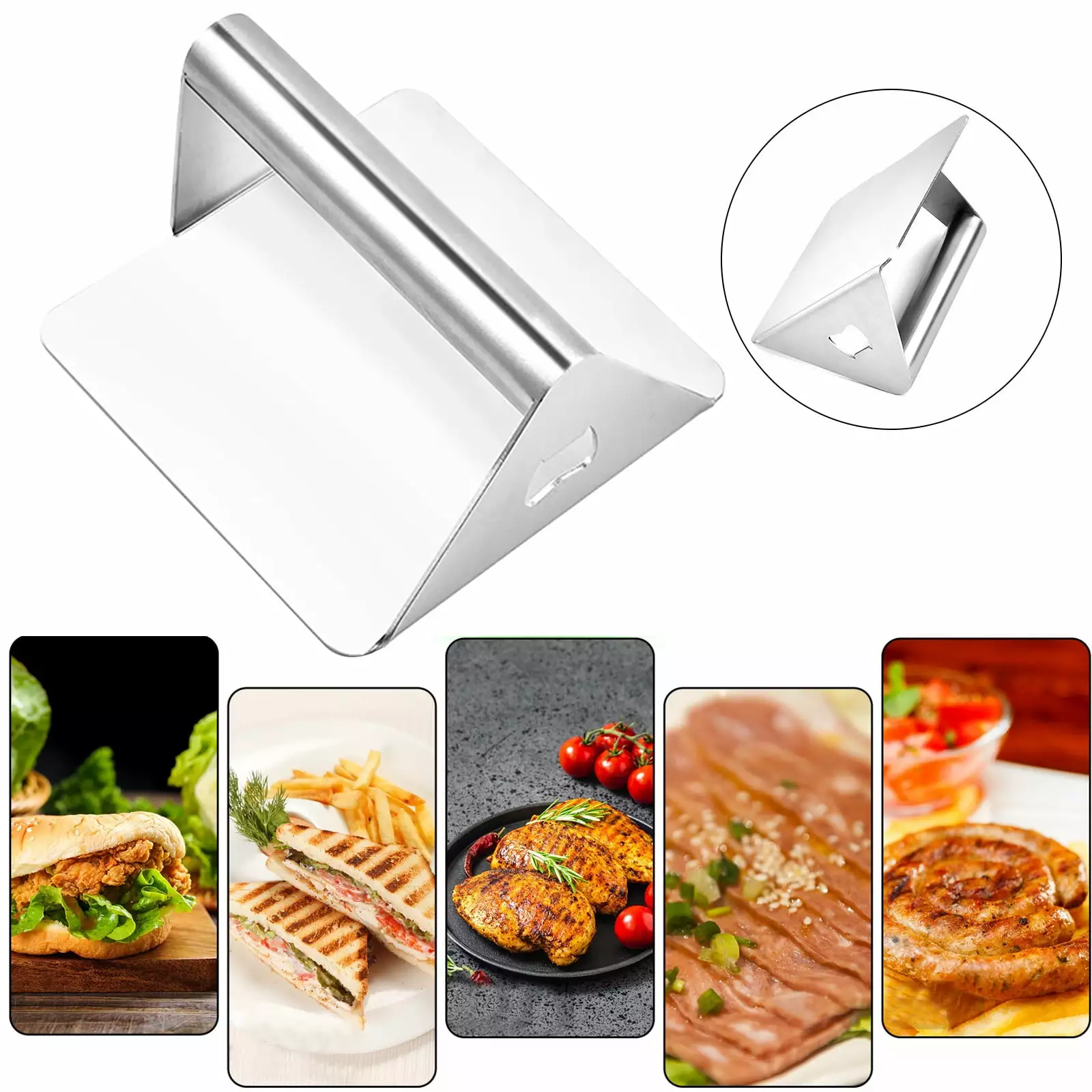 Burger Press Flat Bottom Ground Meat Masher Grill and Flat Top Grilling Tool Girlsshop