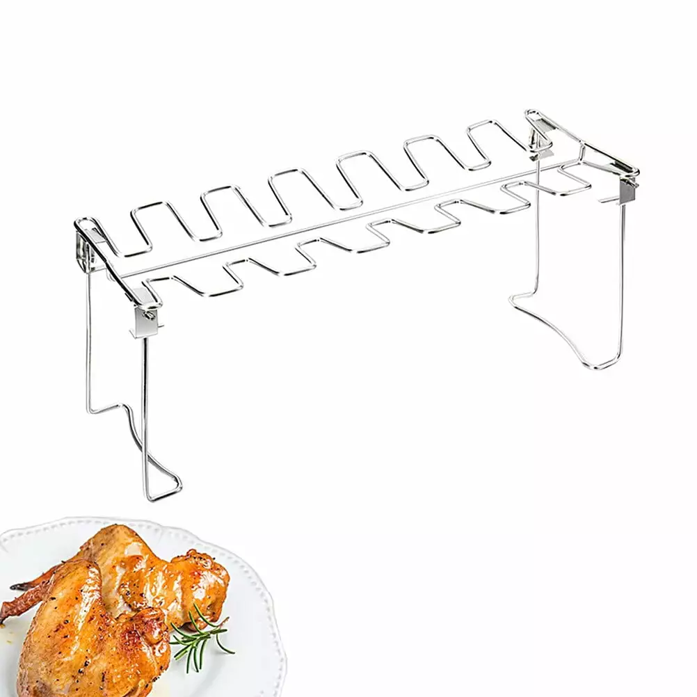 Luxury Stainless Steel Chicken Leg Rack Grill Drumstick Holder BBQ Accessories LongYTong