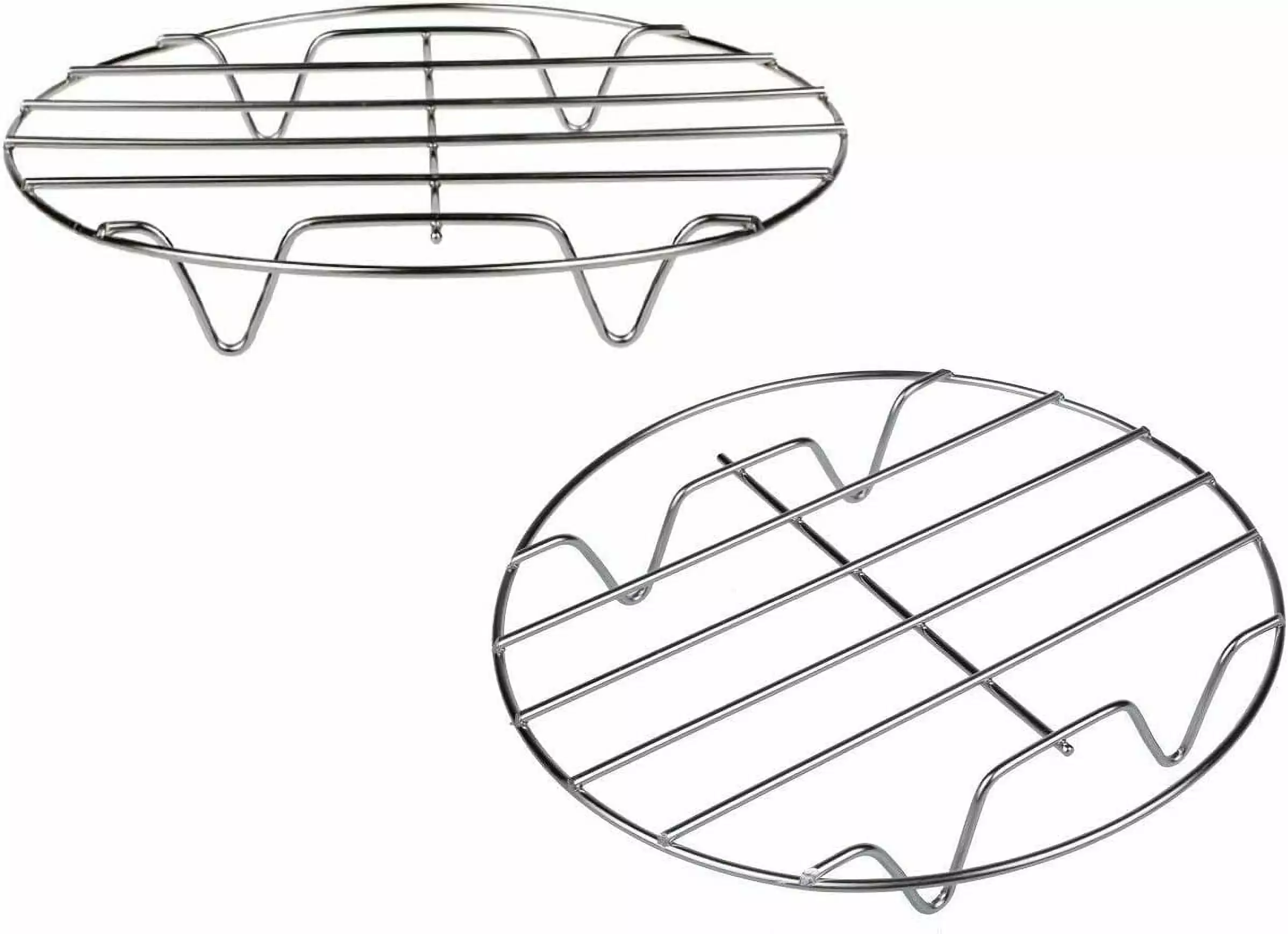 Topboutique Stainless Steel Meat Net Grilling Rack 2 Pack 7 Inch Fish Vegetables Roast Pizza Baking