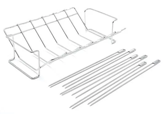 Broil King 64233 Stainless Steel V Rack and Skewer Kit Grilling