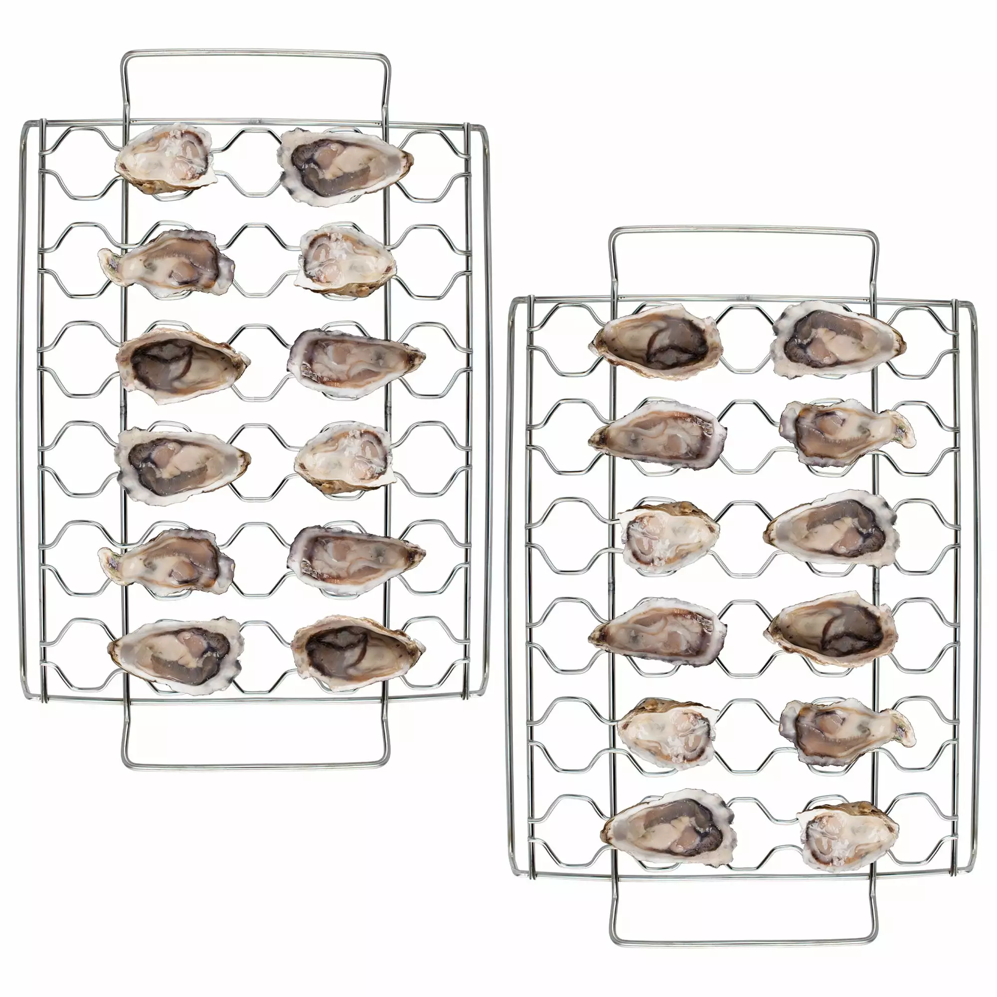 Cornucopia Oyster Grilling Racks 2-Pack Stainless Steel Racks Seafood Barbecue Cornucopia Brands