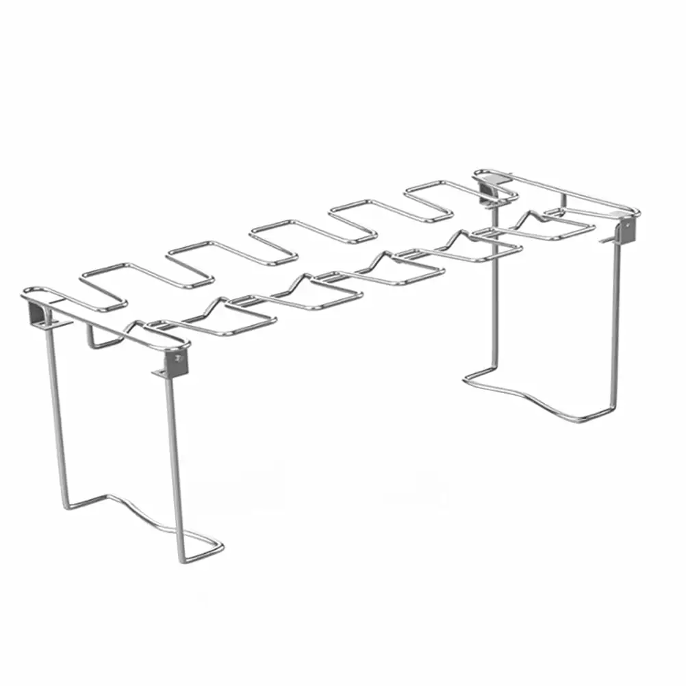 BBQ Folding Grill Stainless Steel Chicken Leg Rack Travel-friendly Cooking Grid Frcolor