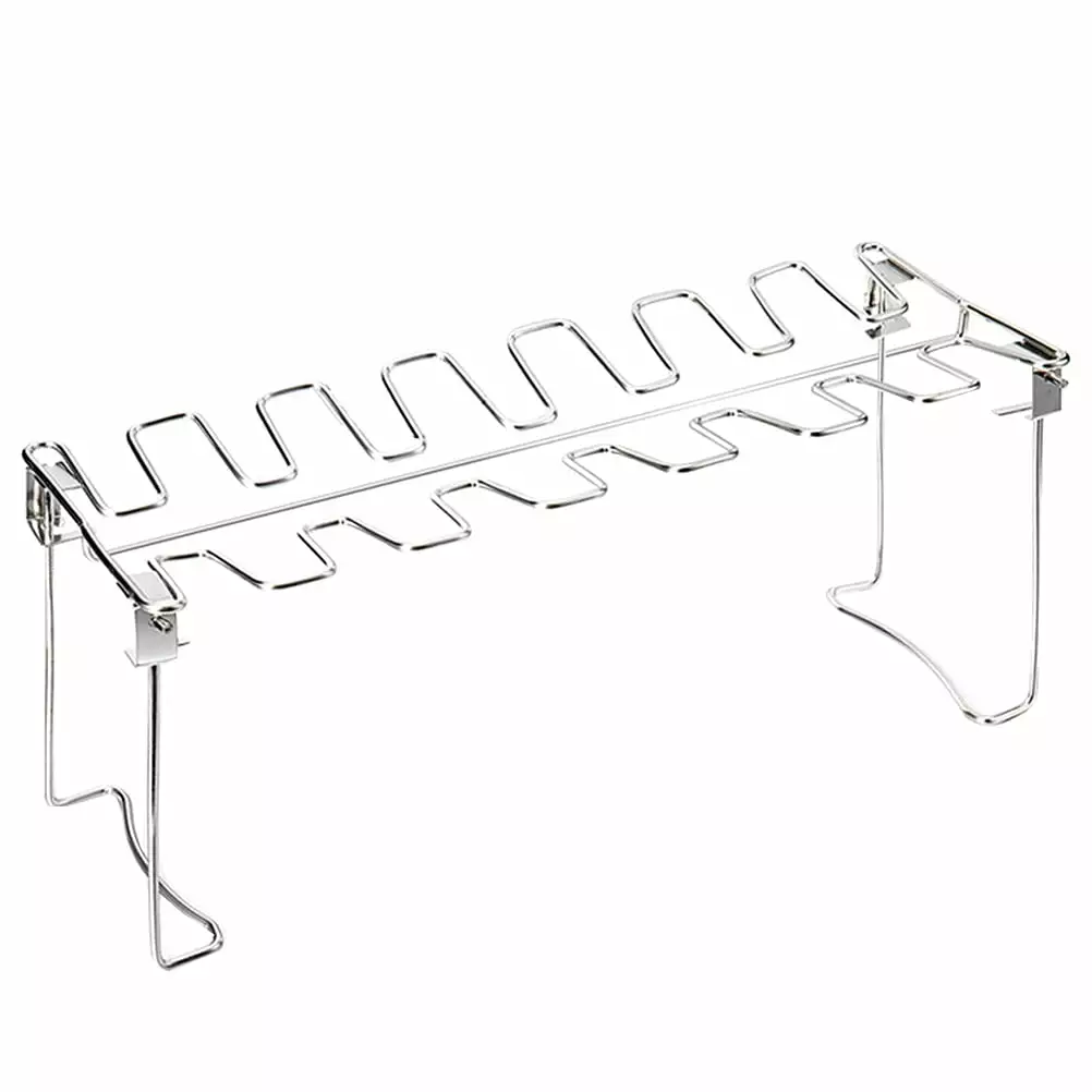 Foldable Stainless Steel Chicken Wing Leg Rack Grill Smoker Oven Vertical Roaster Stand movtotop