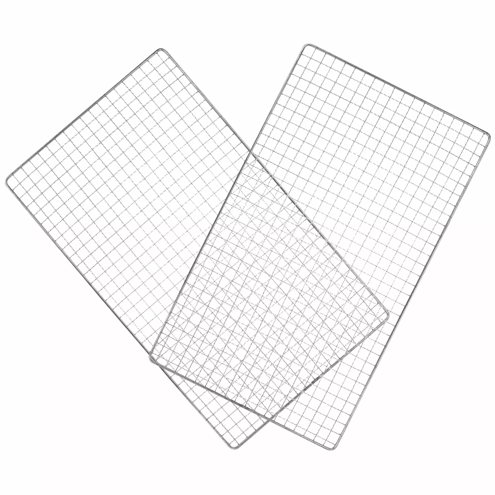 2 Pcs Stainless Steel BBQ Mesh Multi-purpose Barbecue Rack Multifunction Net Camping Grill Charcoal Grille Outdoor Qiysamall