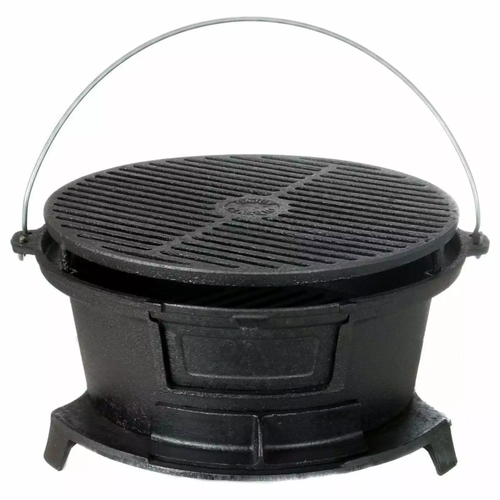ZHANGHU 38 Wood Burning Metal Backyard Patio Round Table Outdoor Heating and Cooking Grill Rack Grate Black