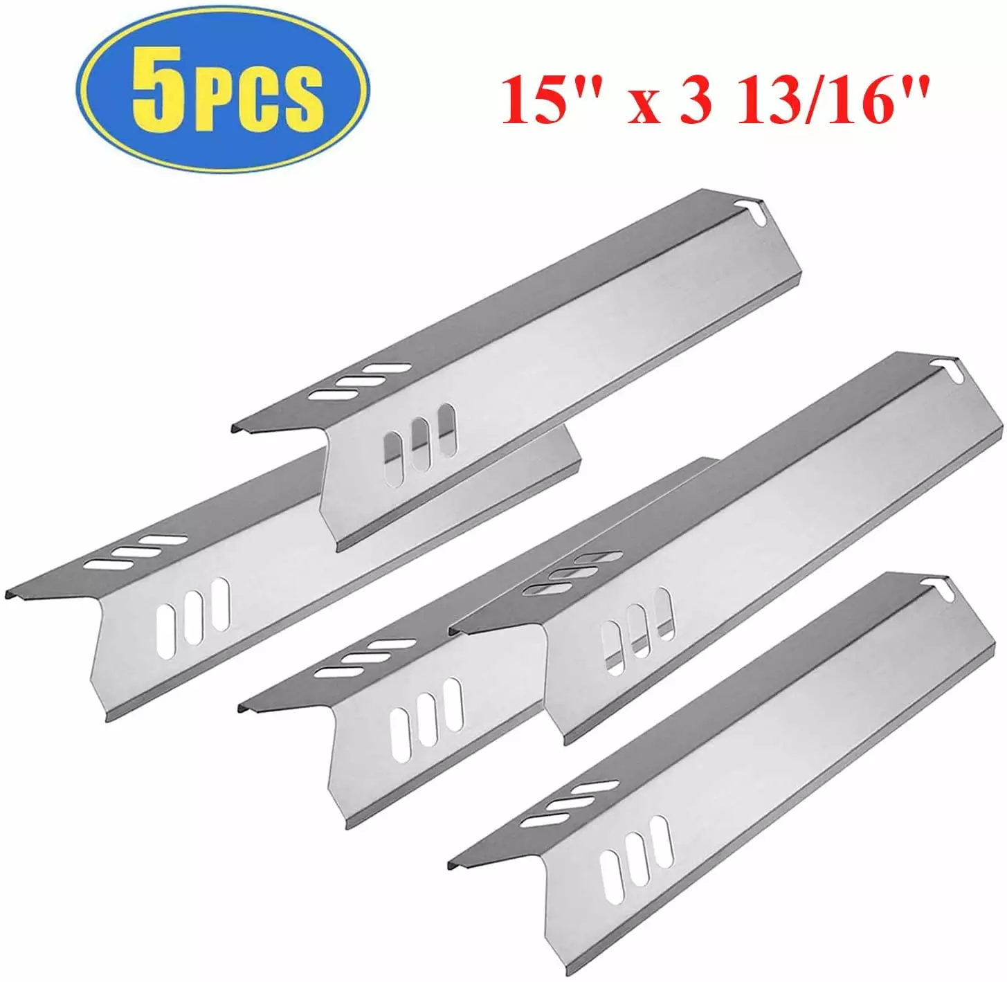 Set Five Replacement Stainless Steel Heat Plates Gas Grill Models Quickflame