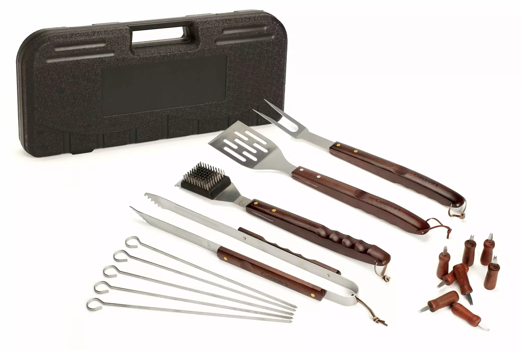 Cuisinart 18-Piece Wooden Handle Grilling Set BBQ and Outdoor Cooking