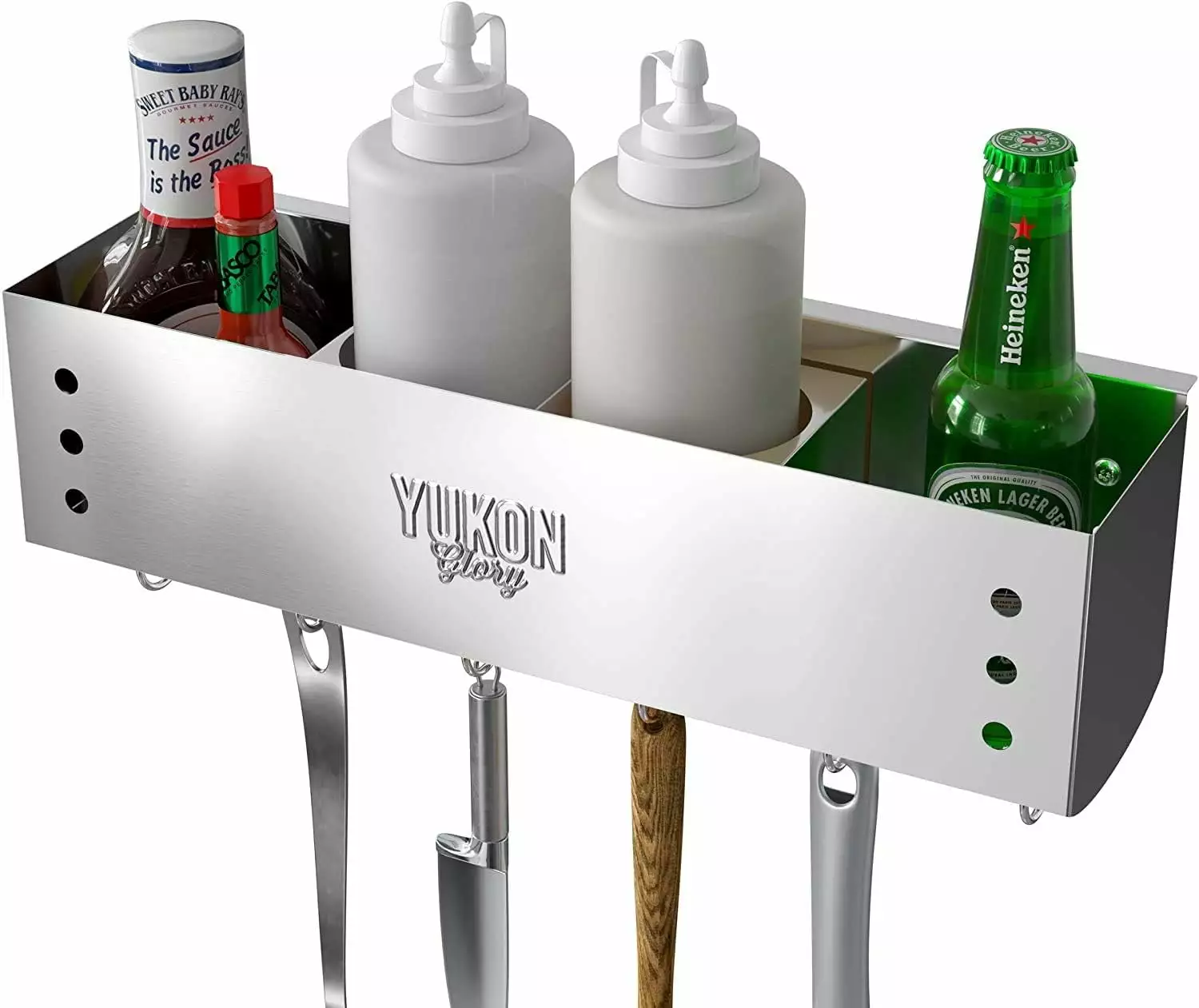 Yukon Glory Stainless Steel Grill Caddy Char-Broil BBQ Griddle Utensil Storage