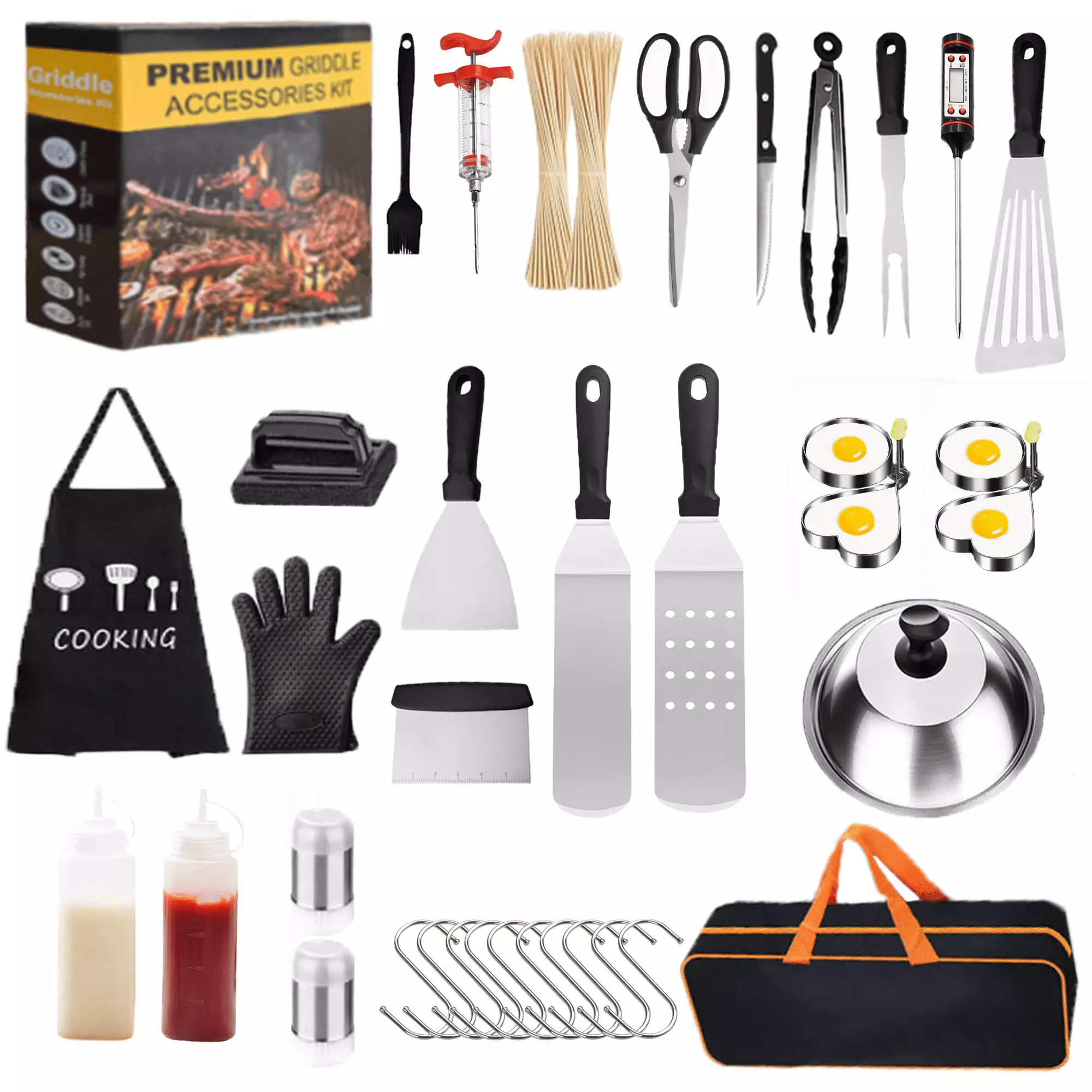 235 Pcs Professional Grill Utensils Set Stainless Steel Camping BBQ Accessories Storage Bag arcwares