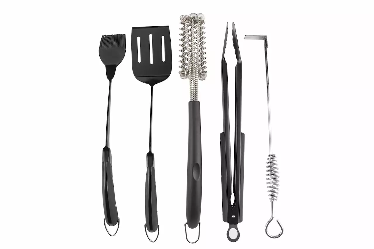 PitMaster King 5-Piece Silicone Ergonomic Handle Grill Cook and Clean Set