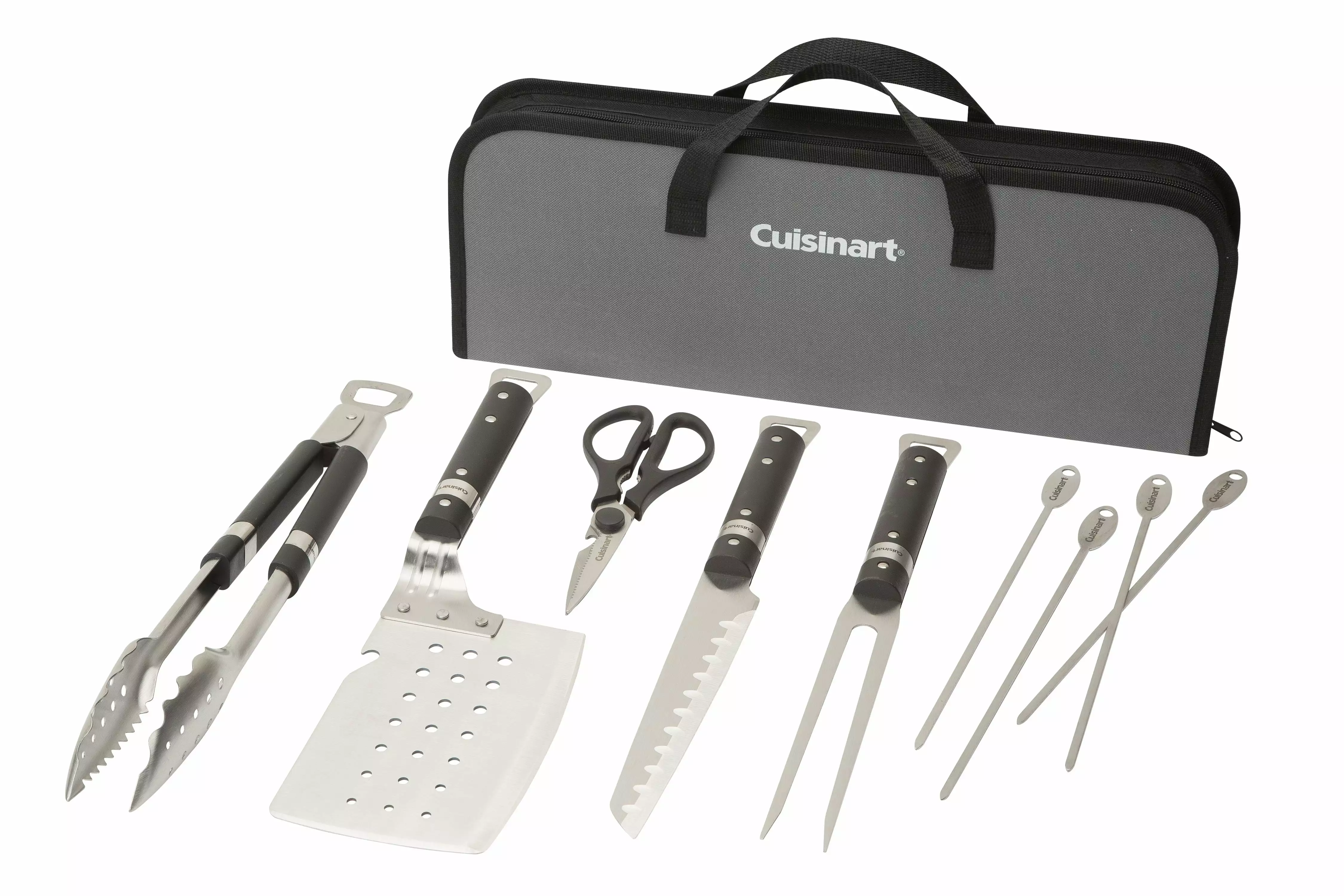 Cuisinart Chefs Timeless 10 Piece Stainless Steel Grill Set Spatula Tongs Fork Knife