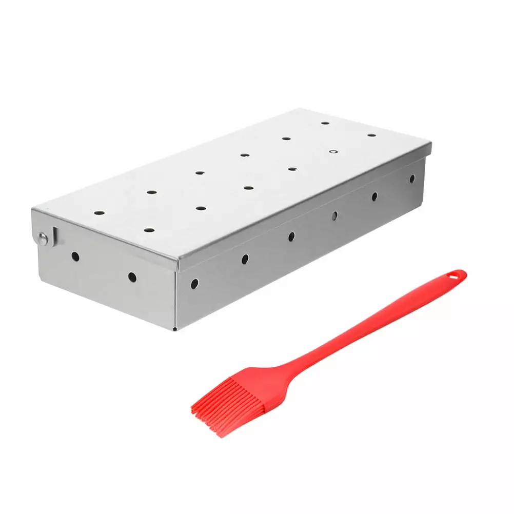 1 Set BBQ Smoker Box Smoking Meat Box BBQ Spice Box Smoker Box BBQ Tool hank