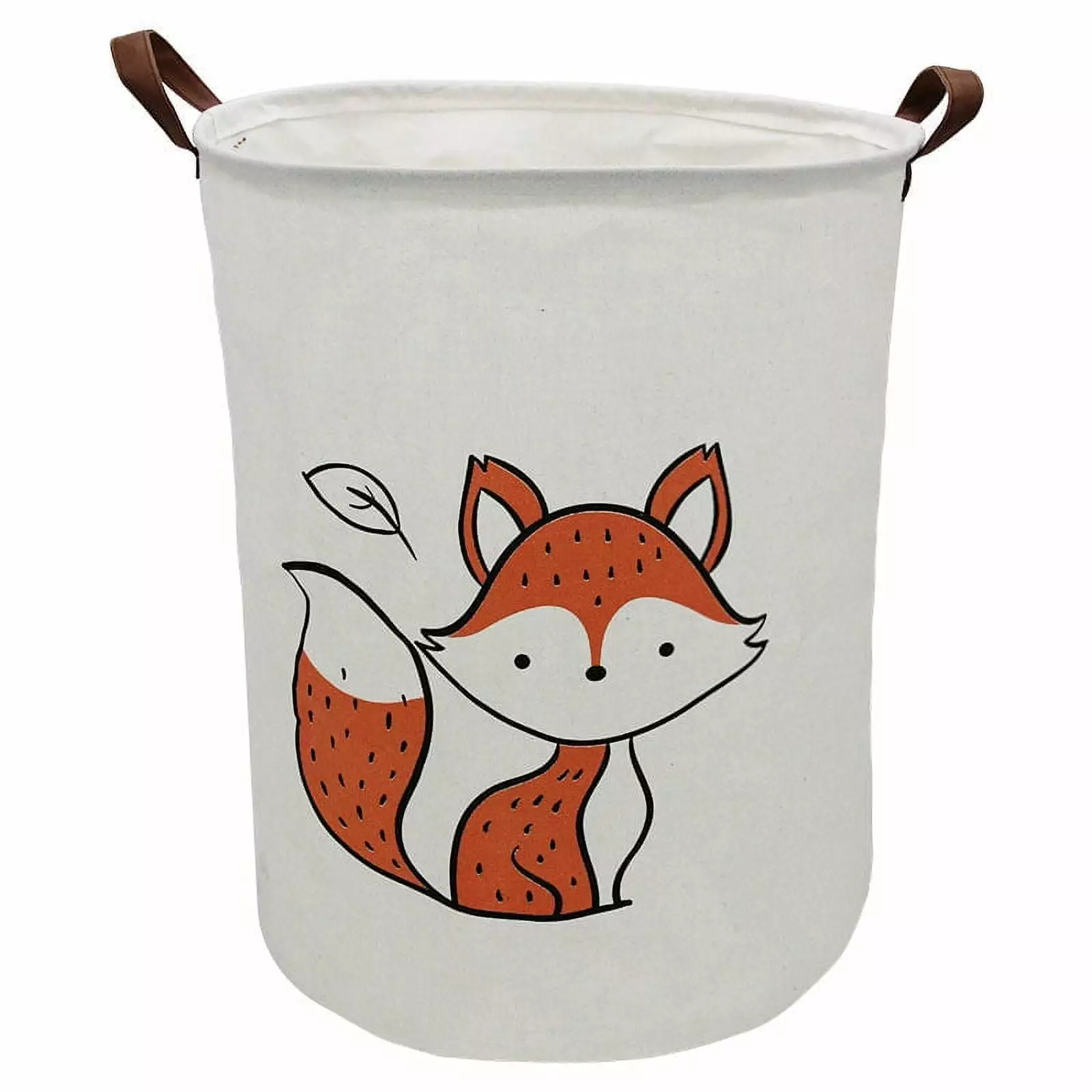 AUCHEN 19.7 Inch Collapsible Laundry Hamper Foldable Cotton Linen Storage Bin Handles Baby Clothes Toys