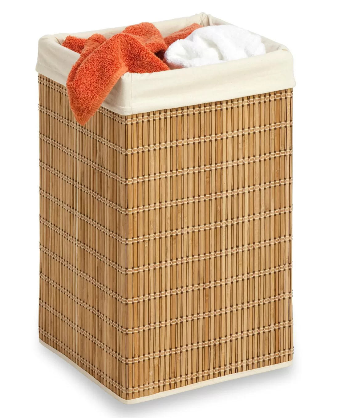 Honey-Can-Do Square Wicker Hamper Clothing Organizer Bamboo Laundry Basket