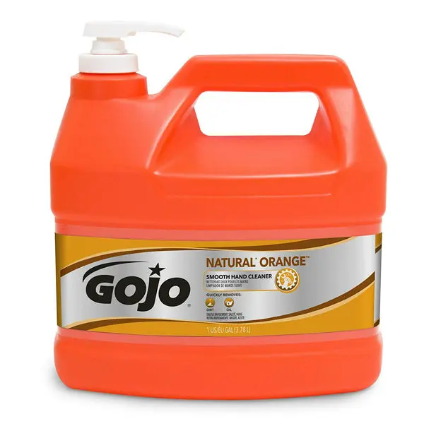 Gojo 0945-04 Natural Orange Smooth Hand Cleaner Pump Dispenser 1 Gallon